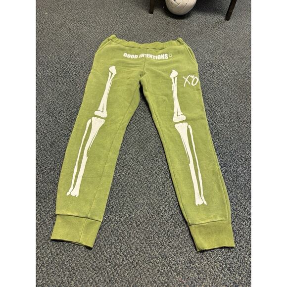 PANTS UNISEX NAV x XO Good Intentions Bone Sweatpants Size L Used Green - Picture 1 of 6